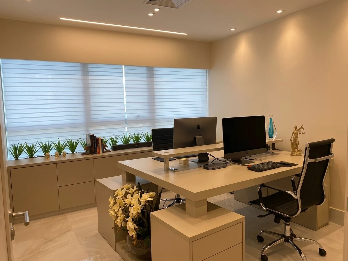 Ambiente de atendimento do escritório Guimarães e Castro